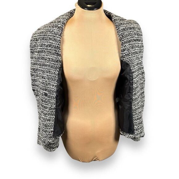 Pendleton Boucle Blazer Jacket Womens Size 8P Wool Blend Black White Gray Petite - Picture 7 of 11